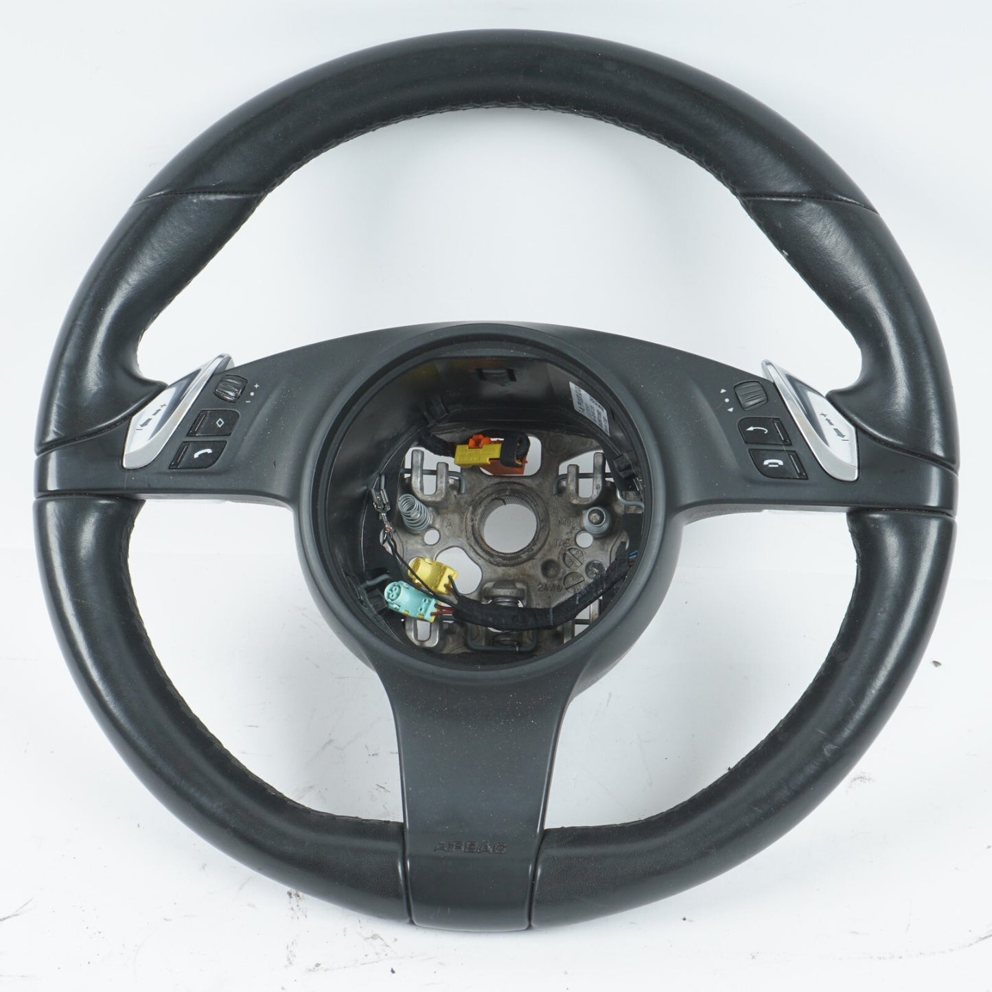 10-13 PORSCHE PANAMERA 3-SPOKE STEERING WHEEL LEATHER OEM