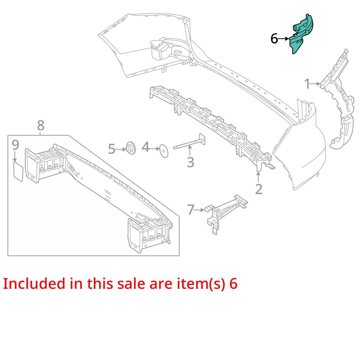 2020 - 2025 Mercedes EQB300 EQB350 EQB250 Rear Left Bumper Bracket OEM