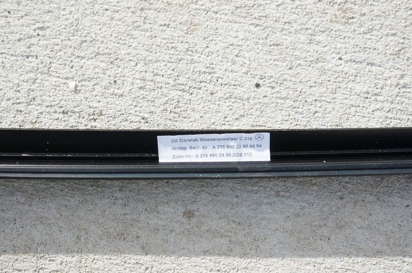 Mercedes W216 CL550 CL600 Roof Drip Rail Door Upper Molding Trim Right Side OEM