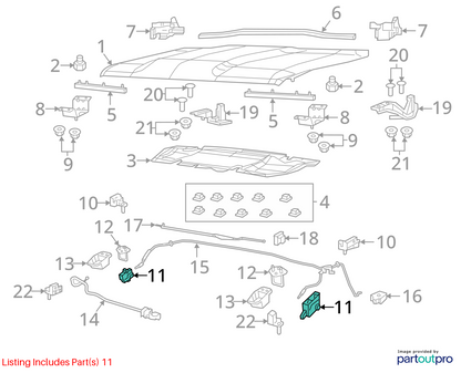2015 - 2023 Jeep Renegade Left And Right Hood Latch OEM