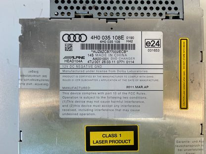 2011 - 2014 AUDI A8 A8L AUDIO CD DVD PLAYER CHANGER MODULE 4H0035108E OEM