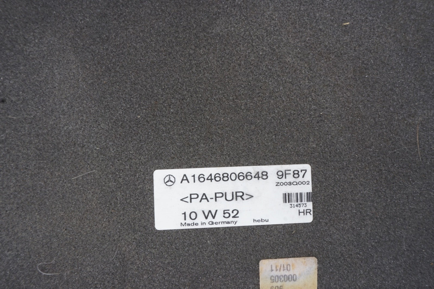 06-11 MERCEDES ML320 ML350 ML500 GL350 GL450 GL550 REAR BLACK FLOOR MATS RUGS