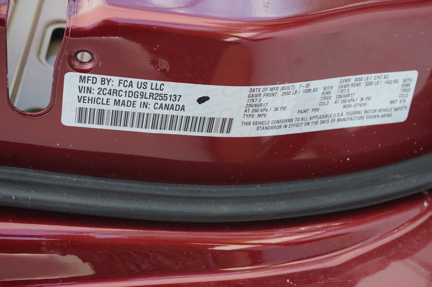 17-22 CHRYSLER PACIFICA FRONT LEFT DRIVER SIDE DOOR SHELL OEM