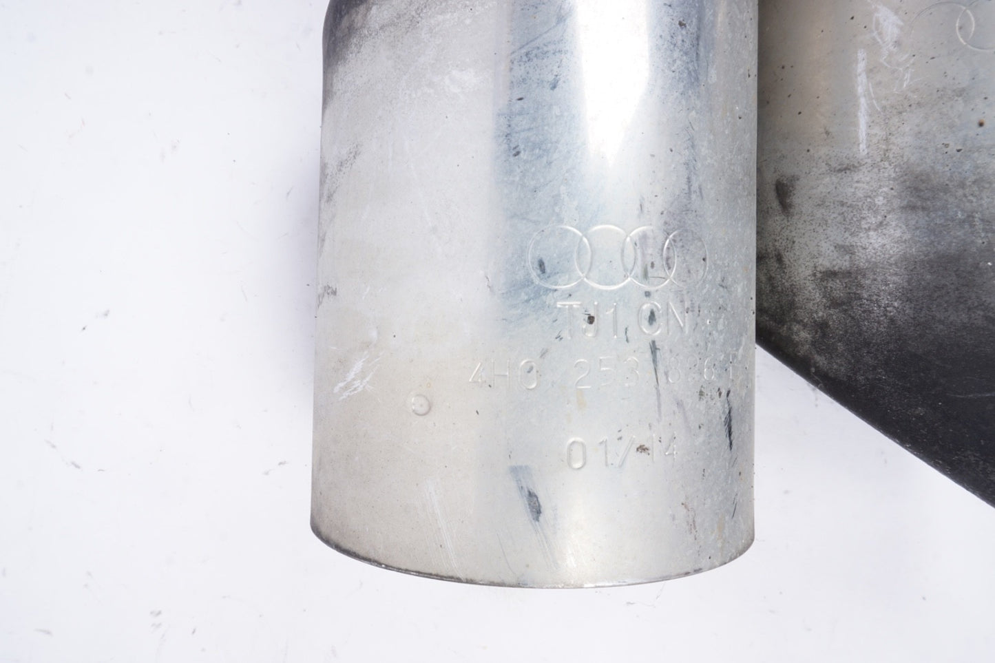 2011 - 2018 AUDI A8 A8L LEFT RIGHT SIDE EXHAUST CHROME EXTENSION PIPE TIP OEM