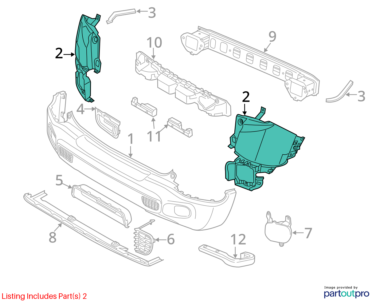 2015 - 2023 Jeep Renegade Rear Left Side Bumper Upper Cover Panel OEM