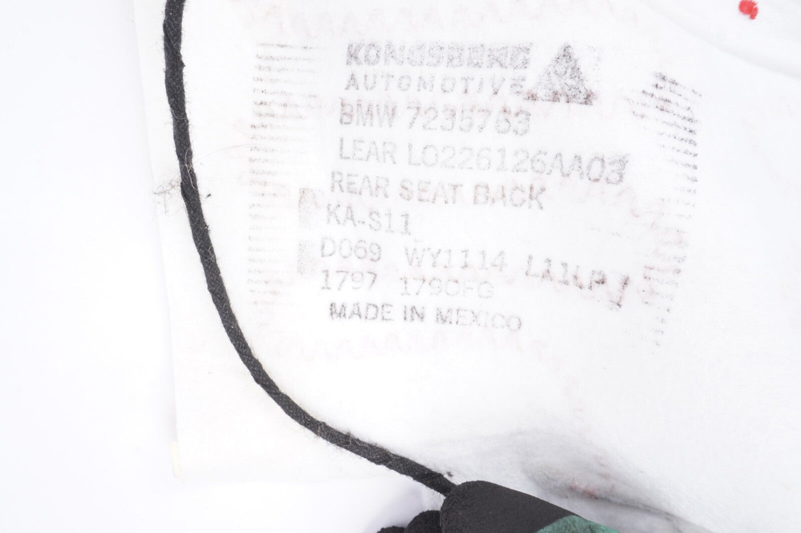 2011 - 2017 BMW X3 REAR RIGHT SEAT HEATING PAD HATER 7235763