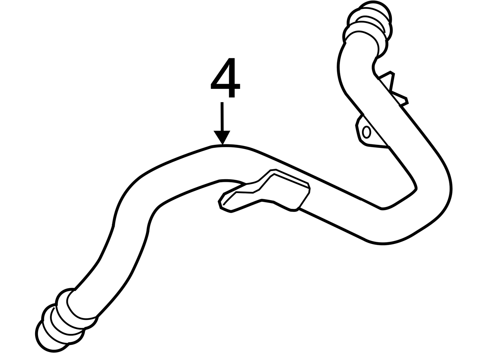 2011 - 2012 Audi A8 Quattro 4.2l Left Coolant Hose Tube Line OEM