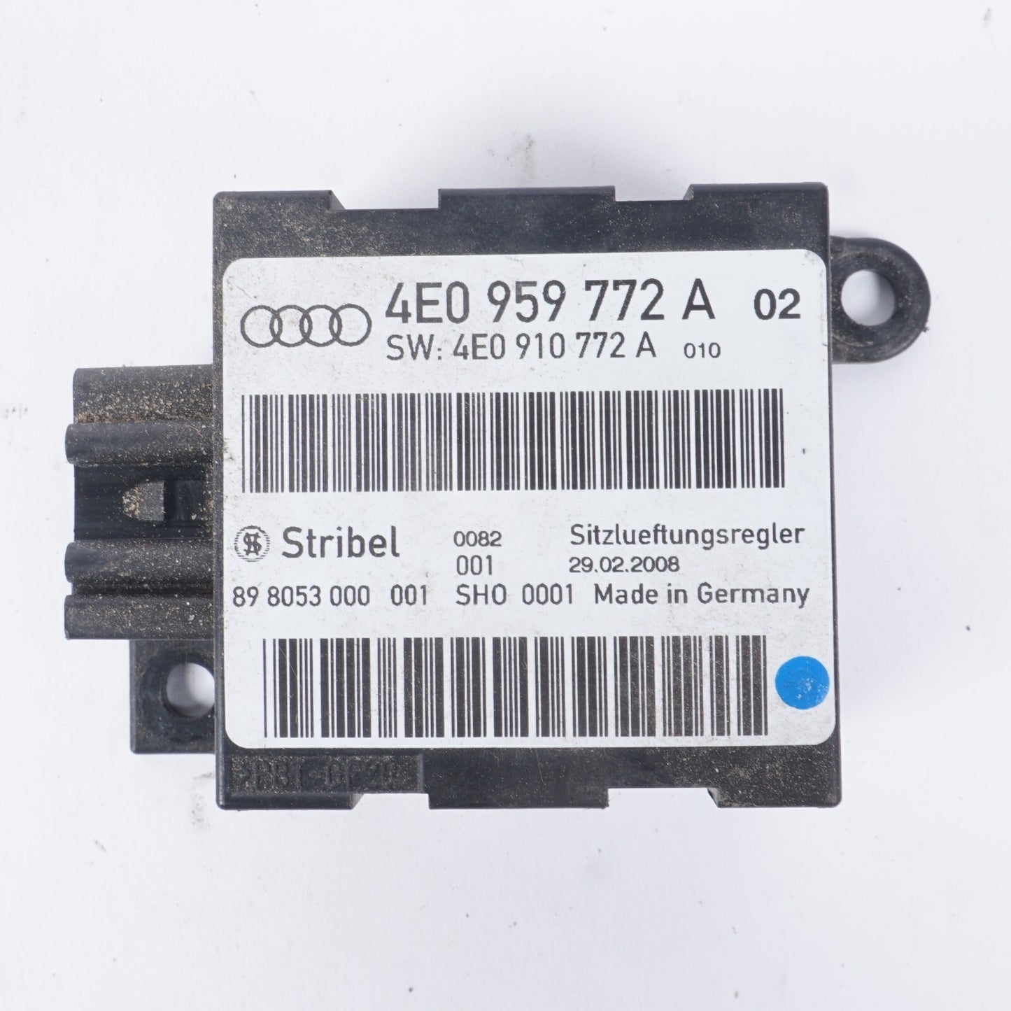 2004 - 2010 Audi A8 A8L S8 Front Seat Ventilation Control Module 4E0959772A  OEM