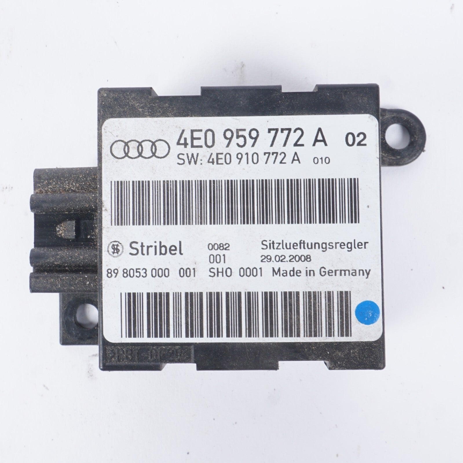 2004 - 2010 Audi A8 A8L S8 Front Seat Ventilation Control Module 4E0959772A  OEM