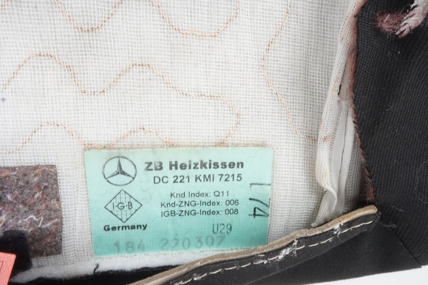 07-13 Mercedes W221 S600 Rear Right Recline Lower Bottom Seat Cushion Black