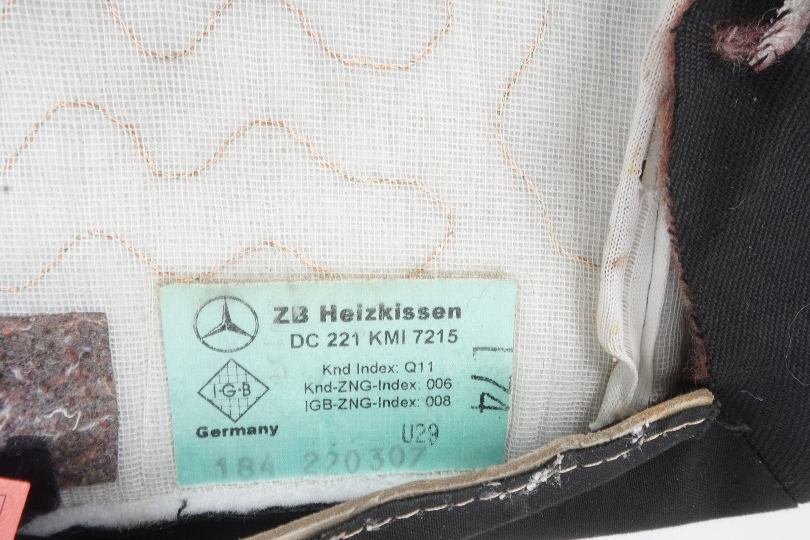 07-13 Mercedes W221 S600 Rear Right Recline Lower Bottom Seat Cushion Black