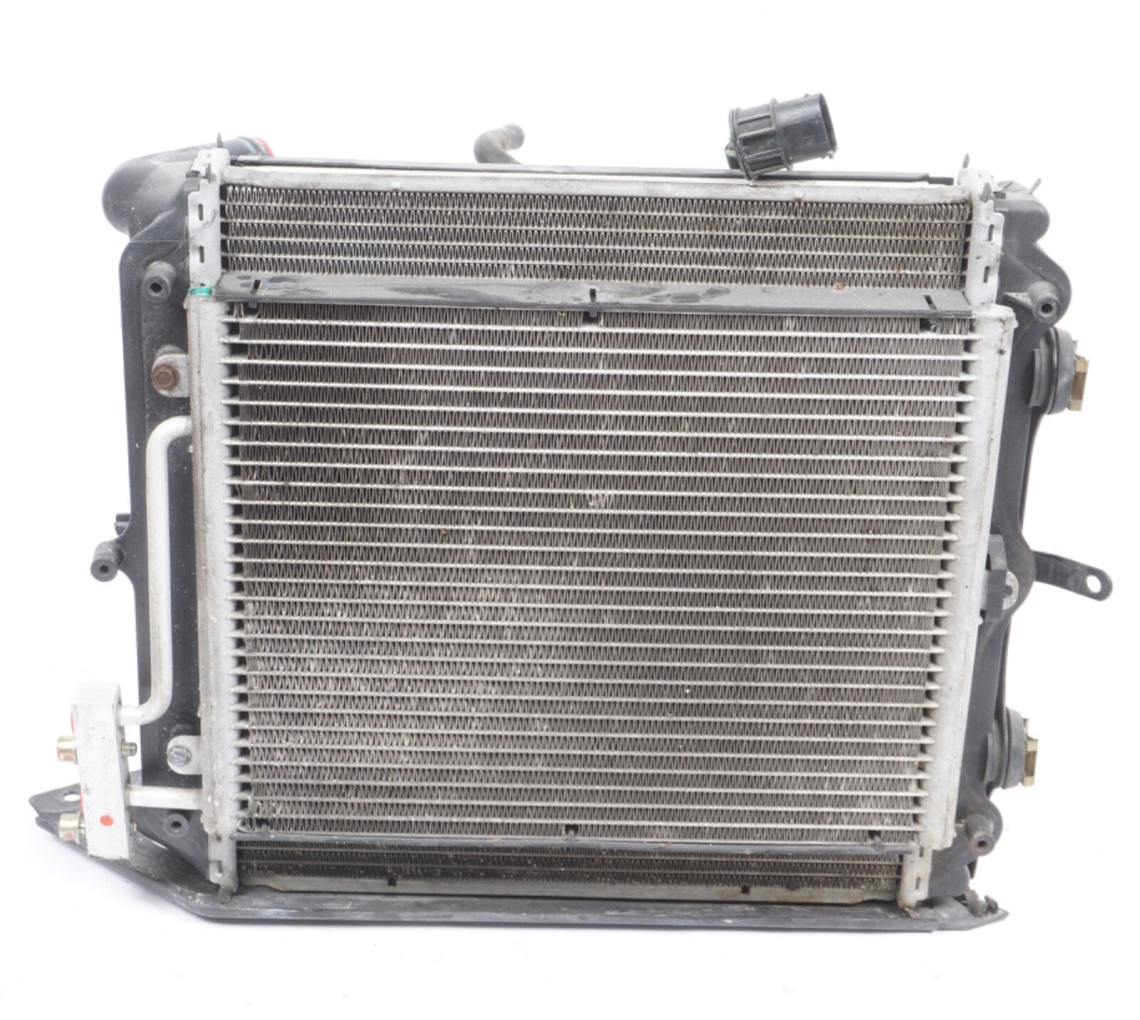 2000 2004 Porsche Boxster OEM Driver Left Radiator with Cooling Fan Bracket