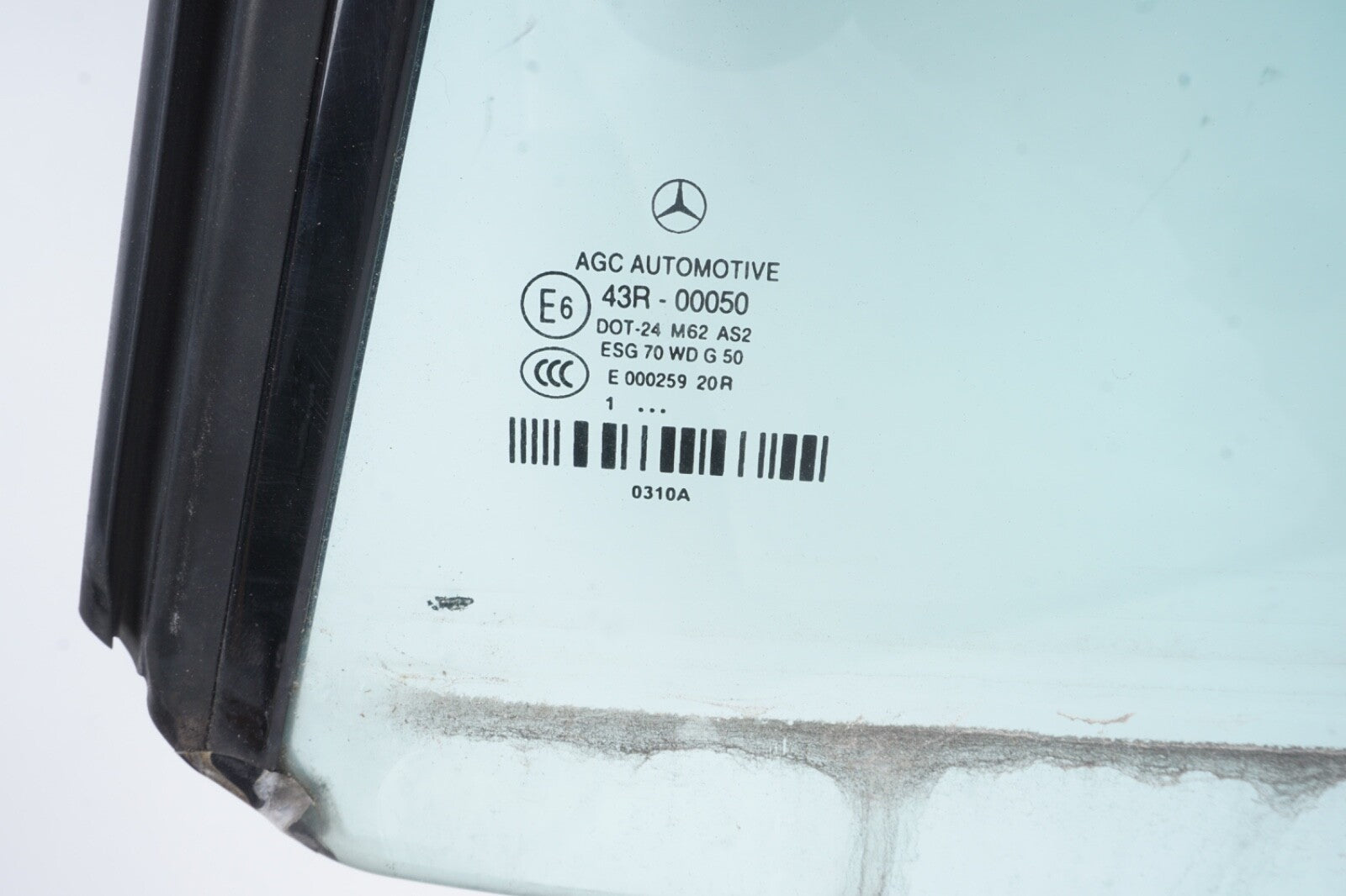 11-17 Mercedes W207 E350 Convertible Rear Left Side Quarter Window Glass OEM