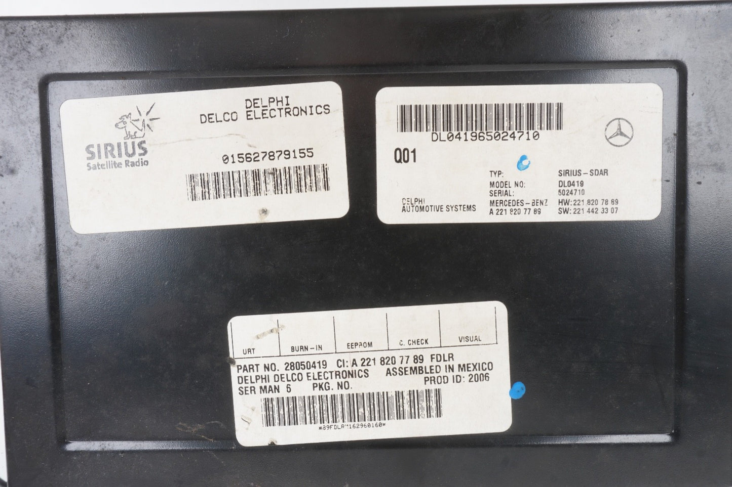 07-09 MERCEDES W221 S550 S600 SIRIUS SATELLITE RADIO CONTROL MODULE 2218207789