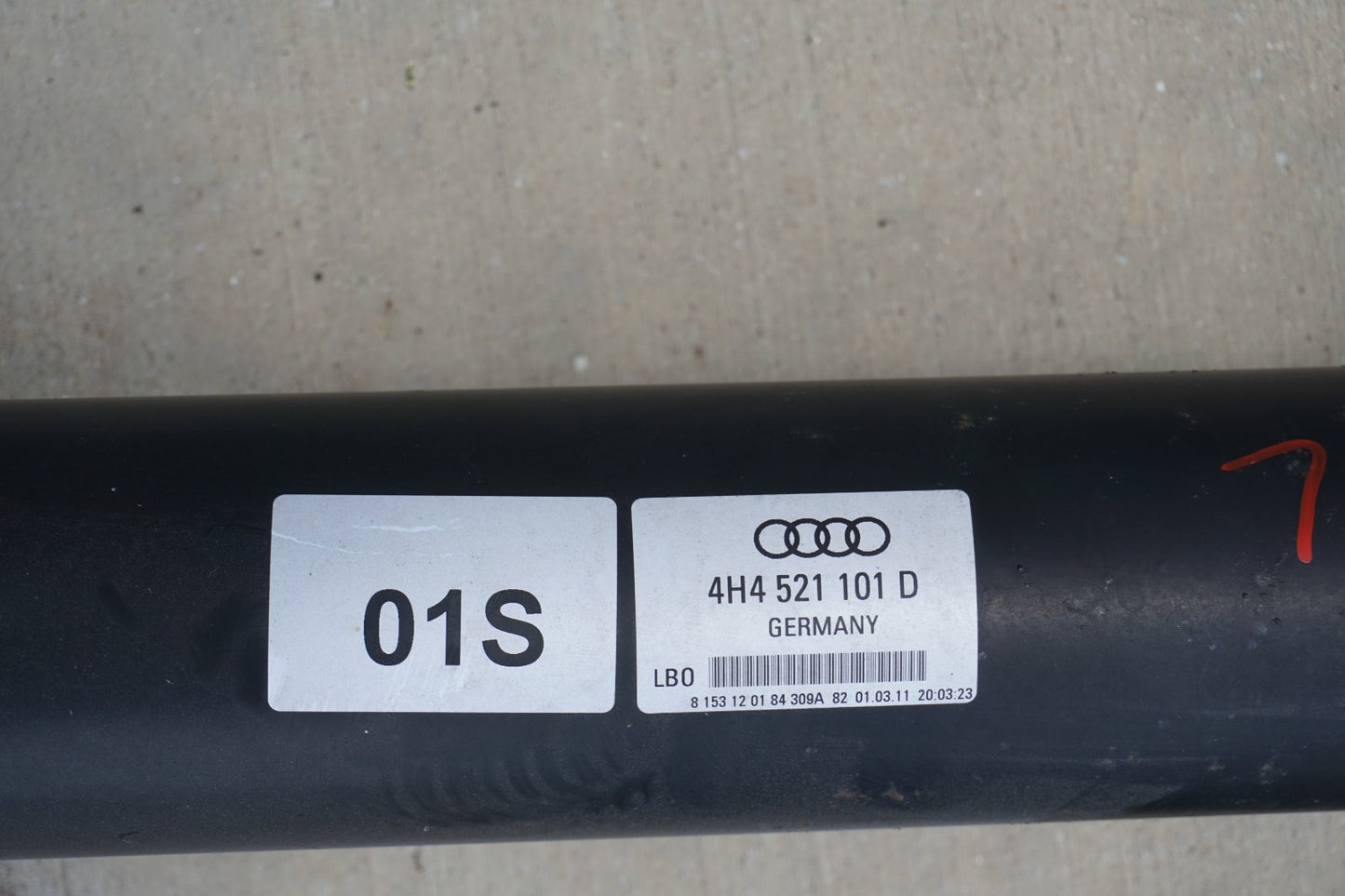 2011 - 2018 Audi A8 Quattro Rear Driveshaft Assembly OEM