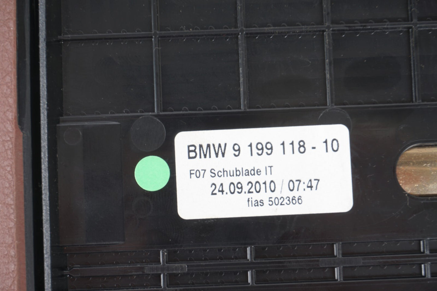 2010 - 2017 BMW 550I GT F07 Center Dash Tray Storage Compartment 9199118 OEM