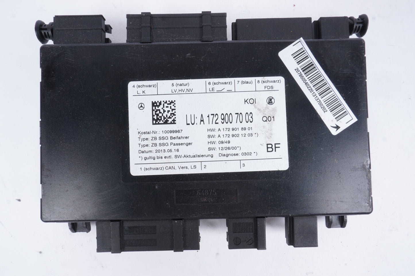 2013-2016 Mercedes E350 W212 Right Front Seat Control Module A1729007003 OEM