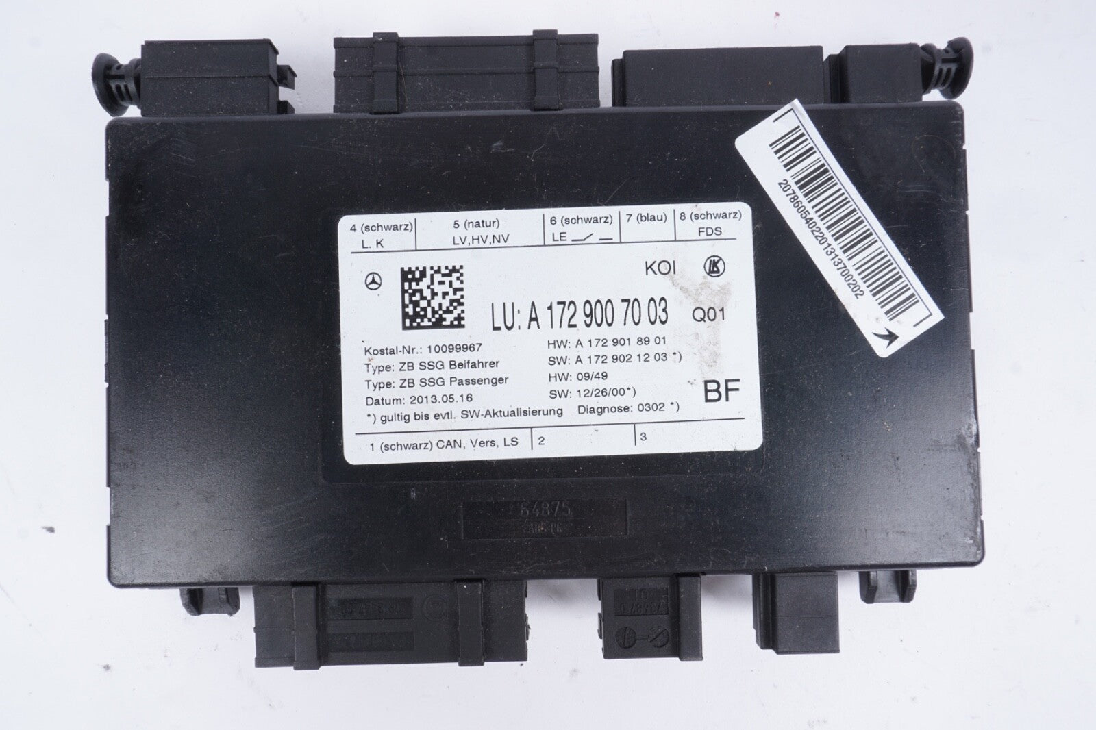 2013-2016 Mercedes E350 W212 Right Front Seat Control Module A1729007003 OEM