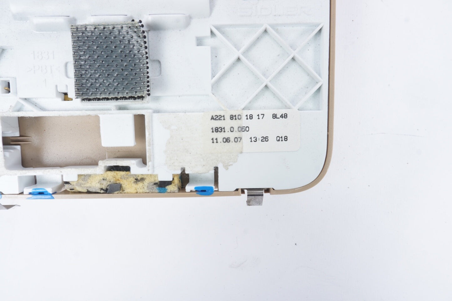 07-13 Mercedes W221 S400 S550 Rear Overhead Vanity Mirror Beige 2218101817 OEM