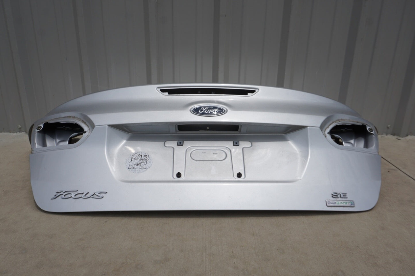 12-18 FORD FOCUS SEDAN REAR TRUNK LID HATCH COVER PANEL ASSEMBLY SILVER OEM