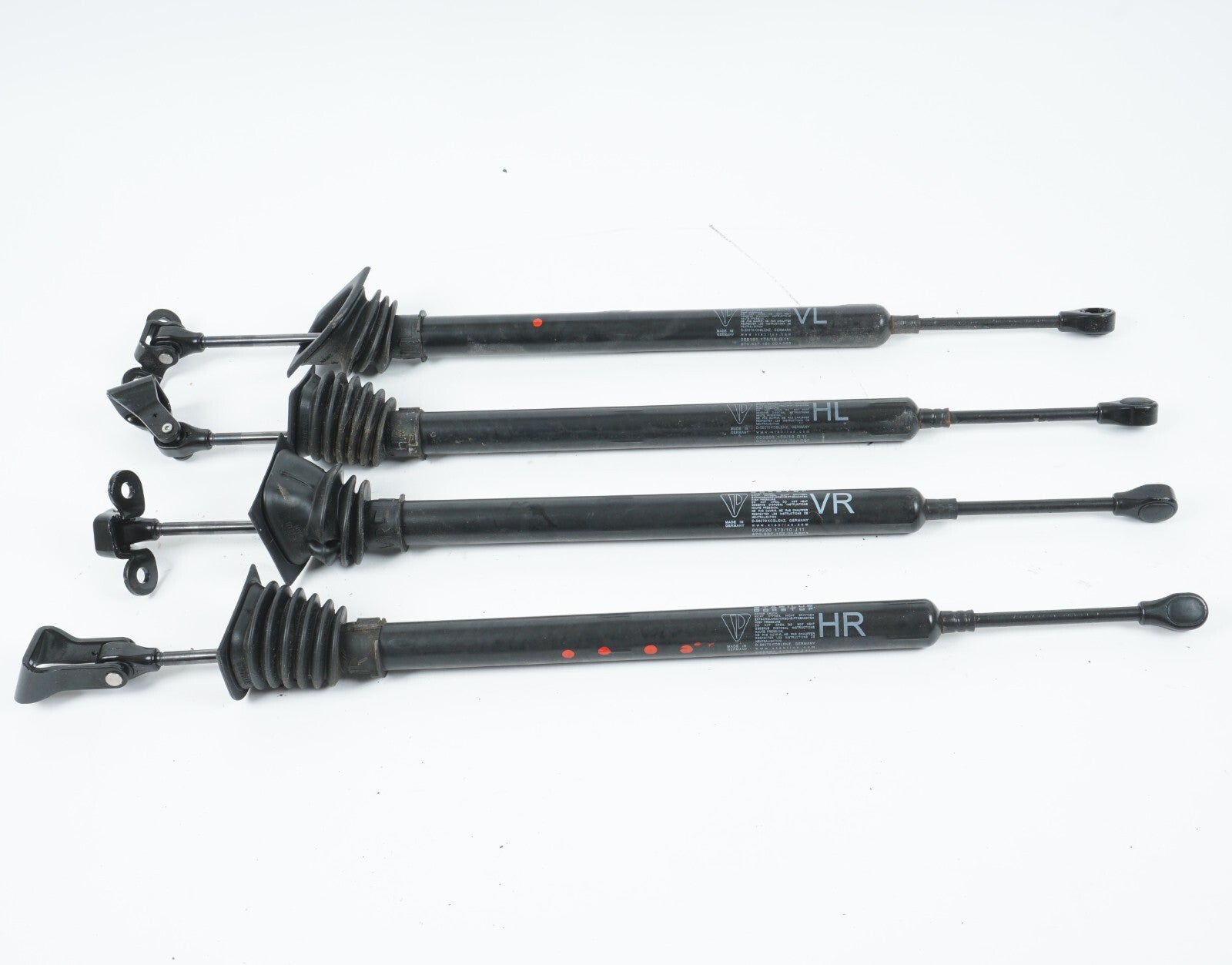 10 - 16 PORSCHE PANAMERA FRONT & REAR DOOR SHOCK STRUT CHECK ARRESTER SET OEM