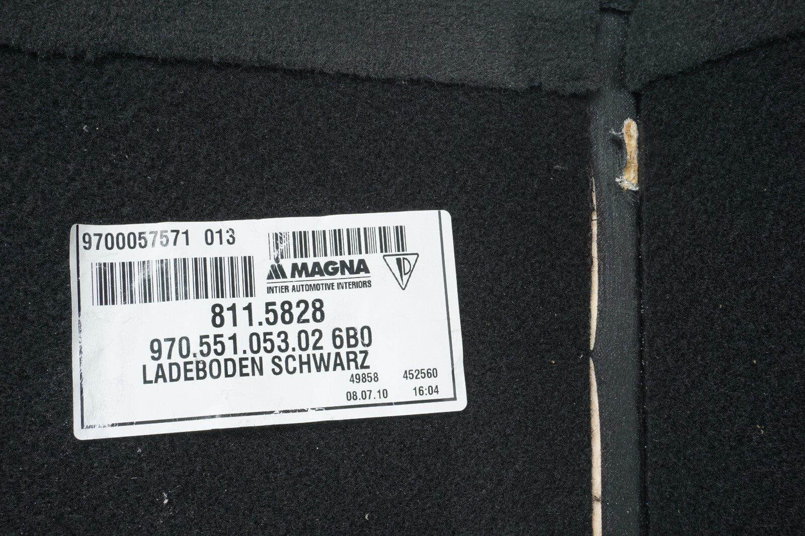 10 - 16 PORSCHE PANAMERA TRUNK CARGO SPARE FLOOR CARPET COVER  OEM