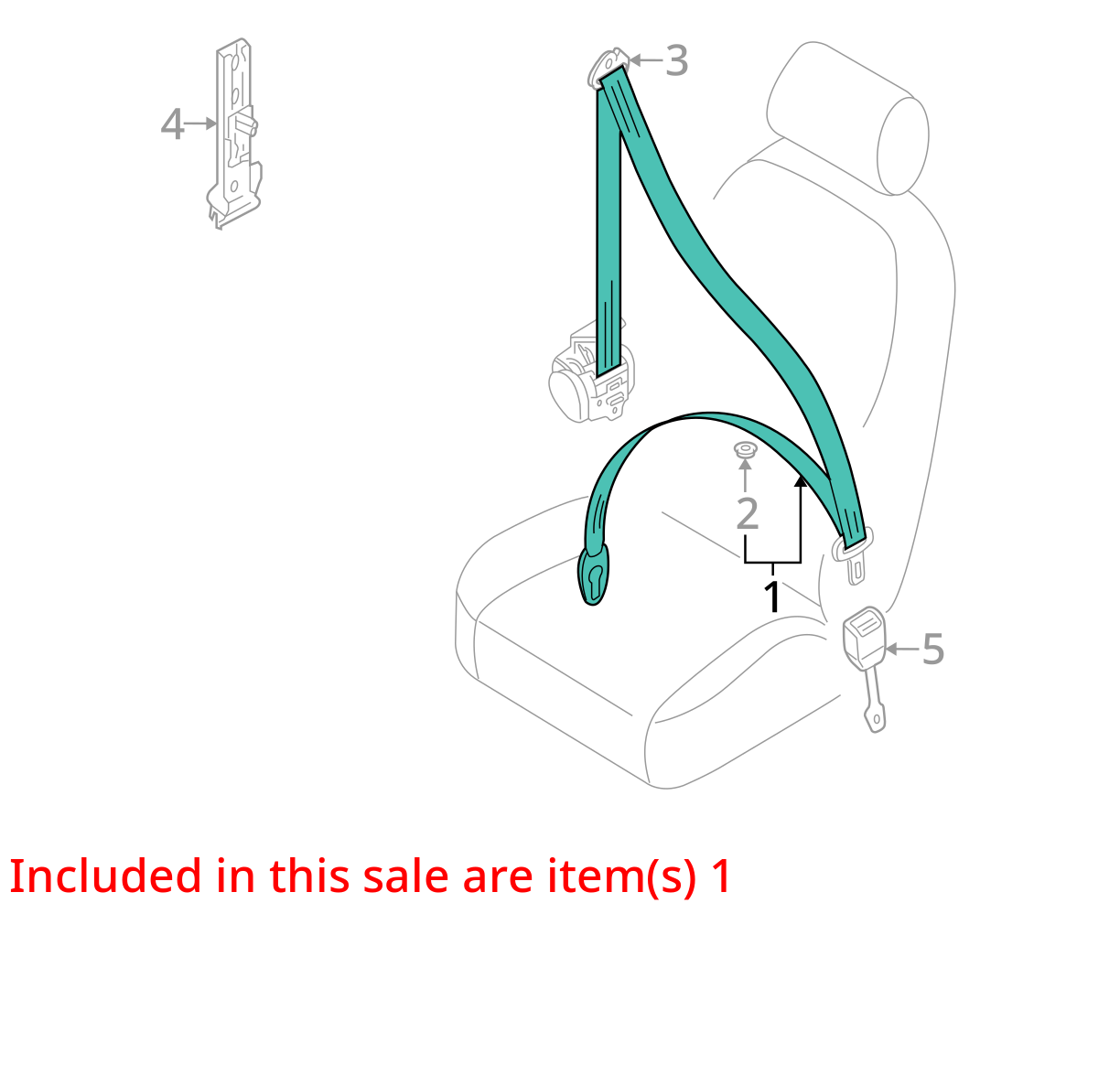07-11 Audi A6 Quattro Sedan Front Right Passenger Seat Belt Retractor Assembly