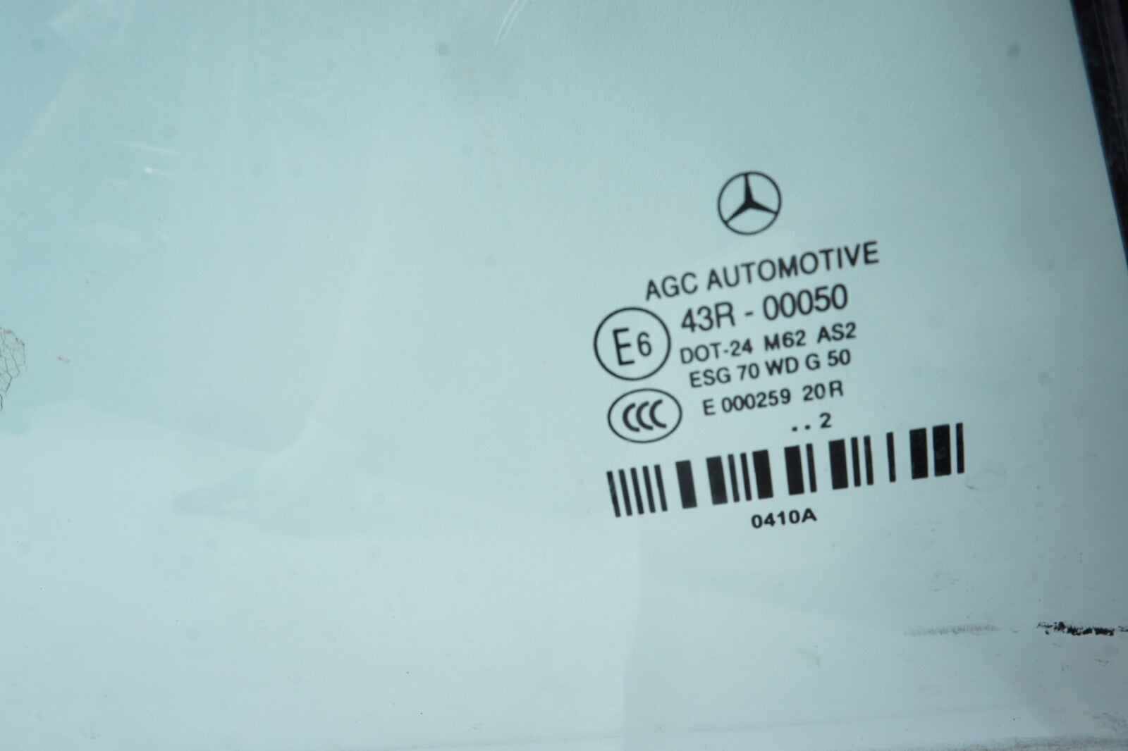 11-17 Mercedes E400 E350 E550 Convertible Rear Right Side Quarter Window Glass