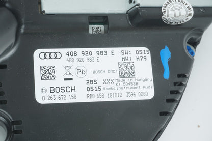 2012 - 2015 AUDI A7 SPEEDOMETER INSTRUMENT CLUSTER 4G8920983E OEM