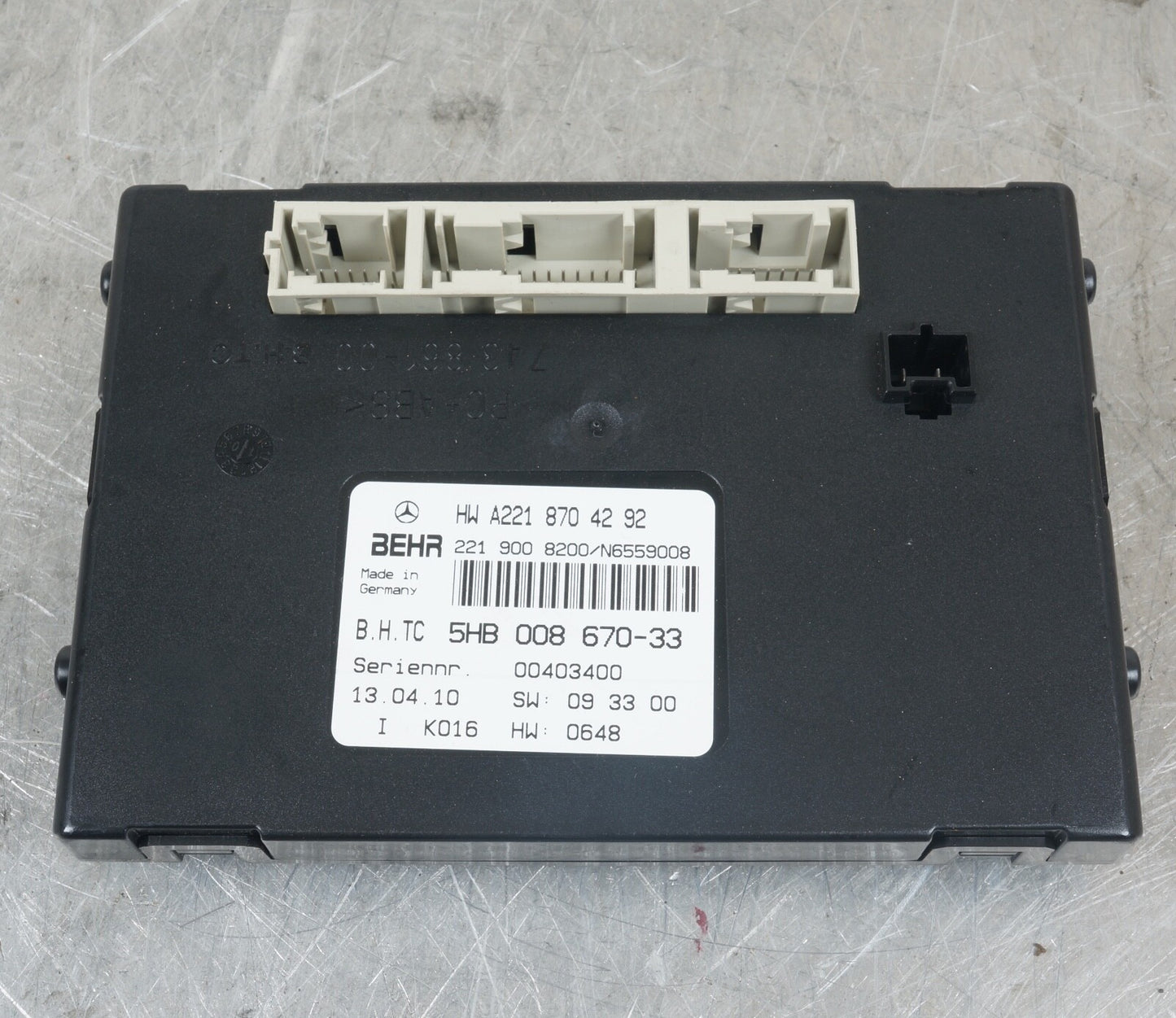 07-14 Mercedes W216 CL550 S550 AC A/C Heater Control Module 2218704192 OEM