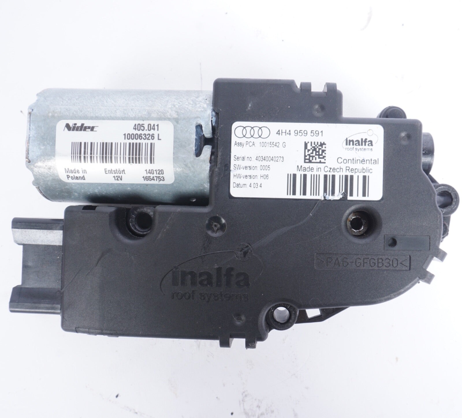 2011-2018 AUDI A8 L QUATTRO PANORAMIC SUN MOON ROOF MOTOR 4H4959591 OEM