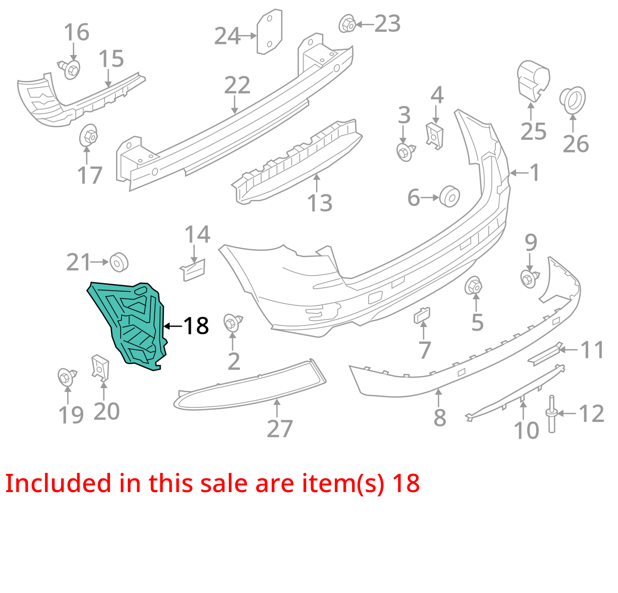 2011 - 2017 BMW X3 F25 Rear Right Outer Bumper Cover Support Mount Bracket OEM