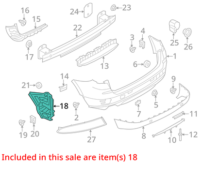2011 - 2017 BMW X3 F25 Rear Right Outer Bumper Cover Support Mount Bracket OEM