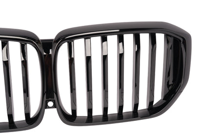 For 2023 - 25 BMW G05 X5 LCI Gloss Black Single Line Front Bumper Kidney Grille