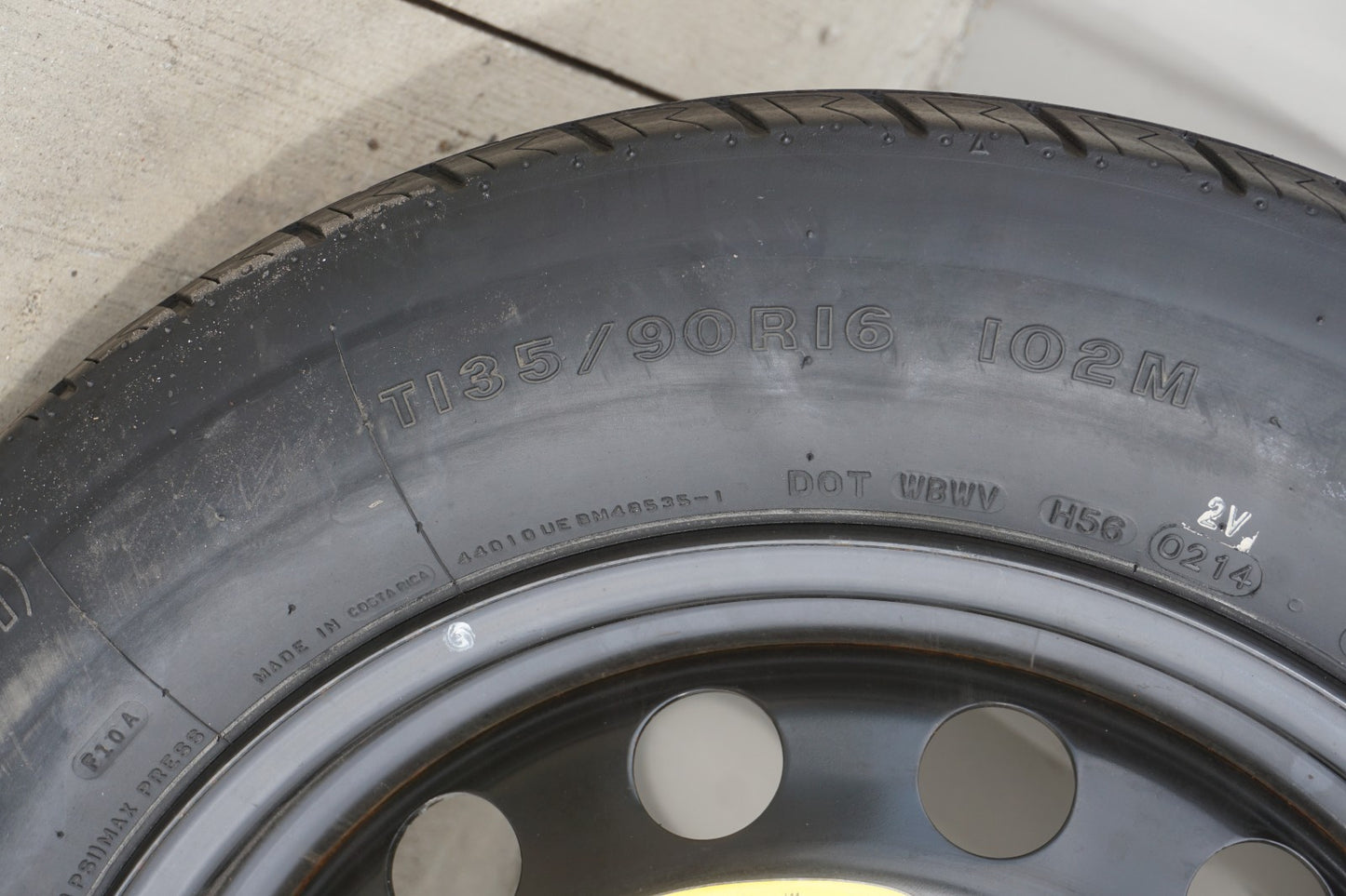 12-22 Volkswagen Passat Spare Tire 3.5Jx16 T135/90R16 OEM