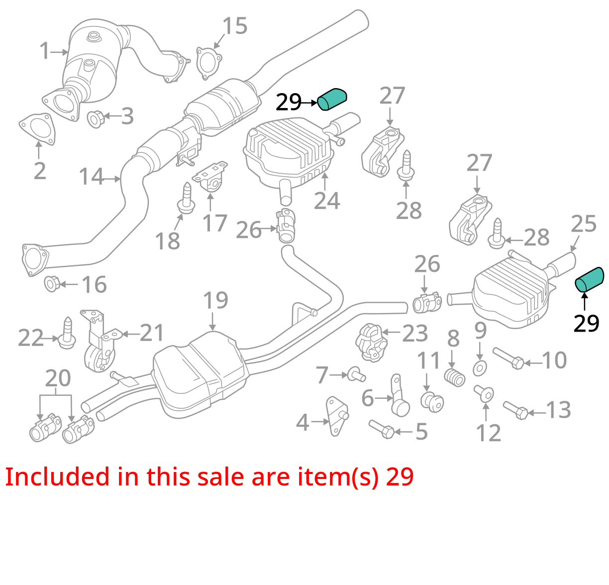 2011 - 2017 Audi A8 A8l Rear Left Right Side Chrome Pipe Extension OEM
