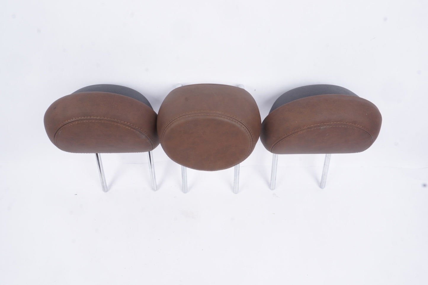 2016-2017 FIAT 500X REAR LEFT RIGHT CENTER HEADREST HEAD REST SET BROWN LEATHER