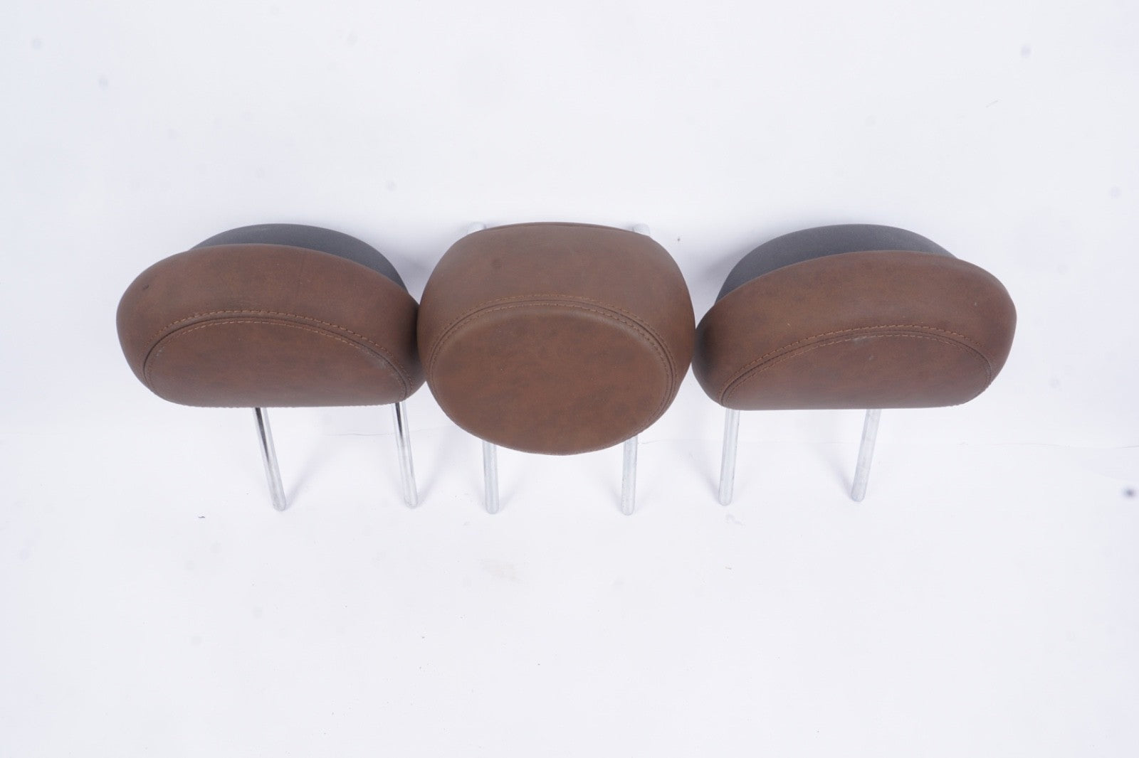 2016-2017 FIAT 500X REAR LEFT RIGHT CENTER HEADREST HEAD REST SET BROWN LEATHER