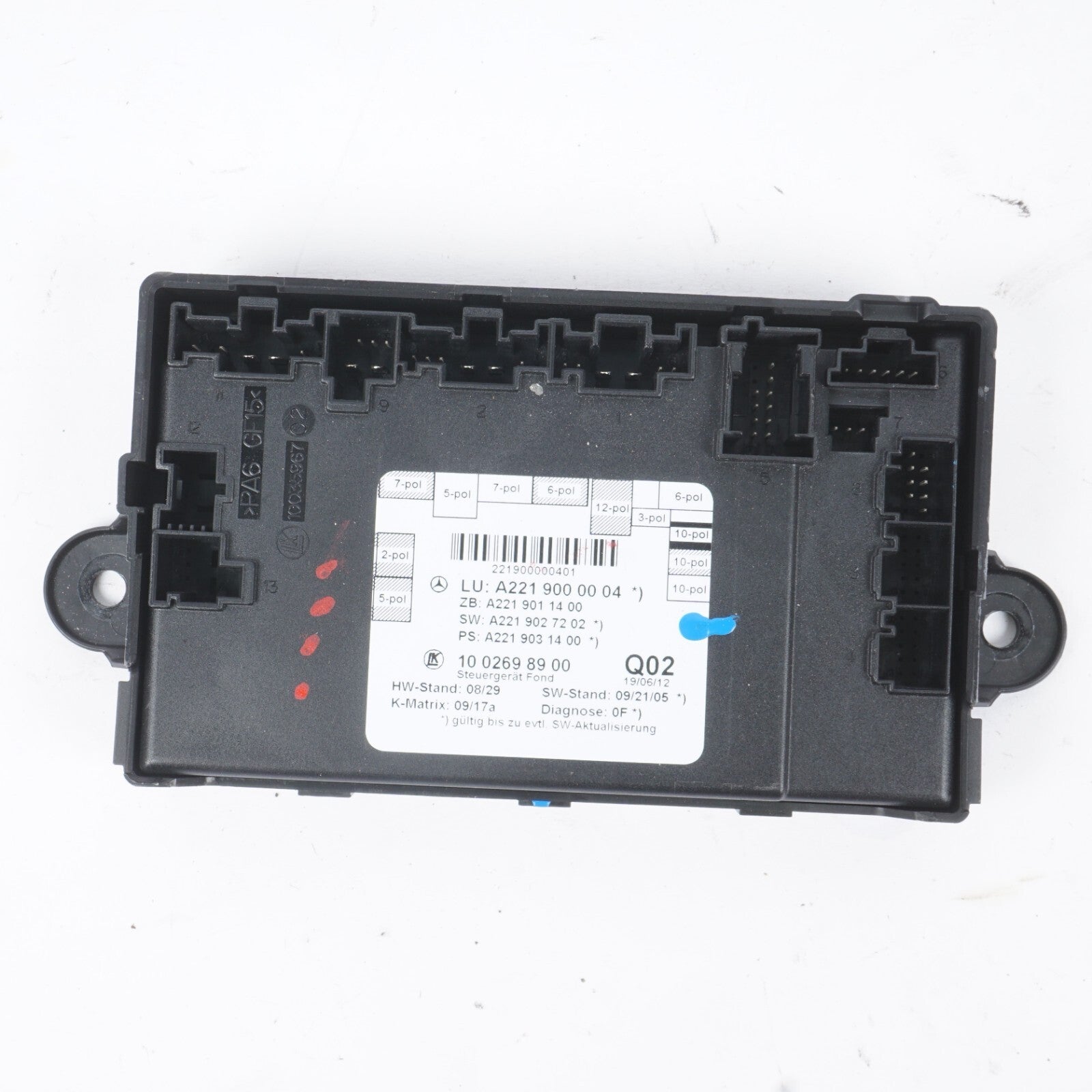 07-13 Mercedes W221 S550 S63 AMG Rear Door Control Module Right or Left Side OEM