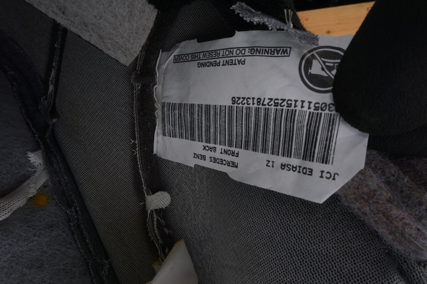 06-11 Mercedes W164 W251 ML350 Front Right Upper Backrest Seat Skin Cover Gray