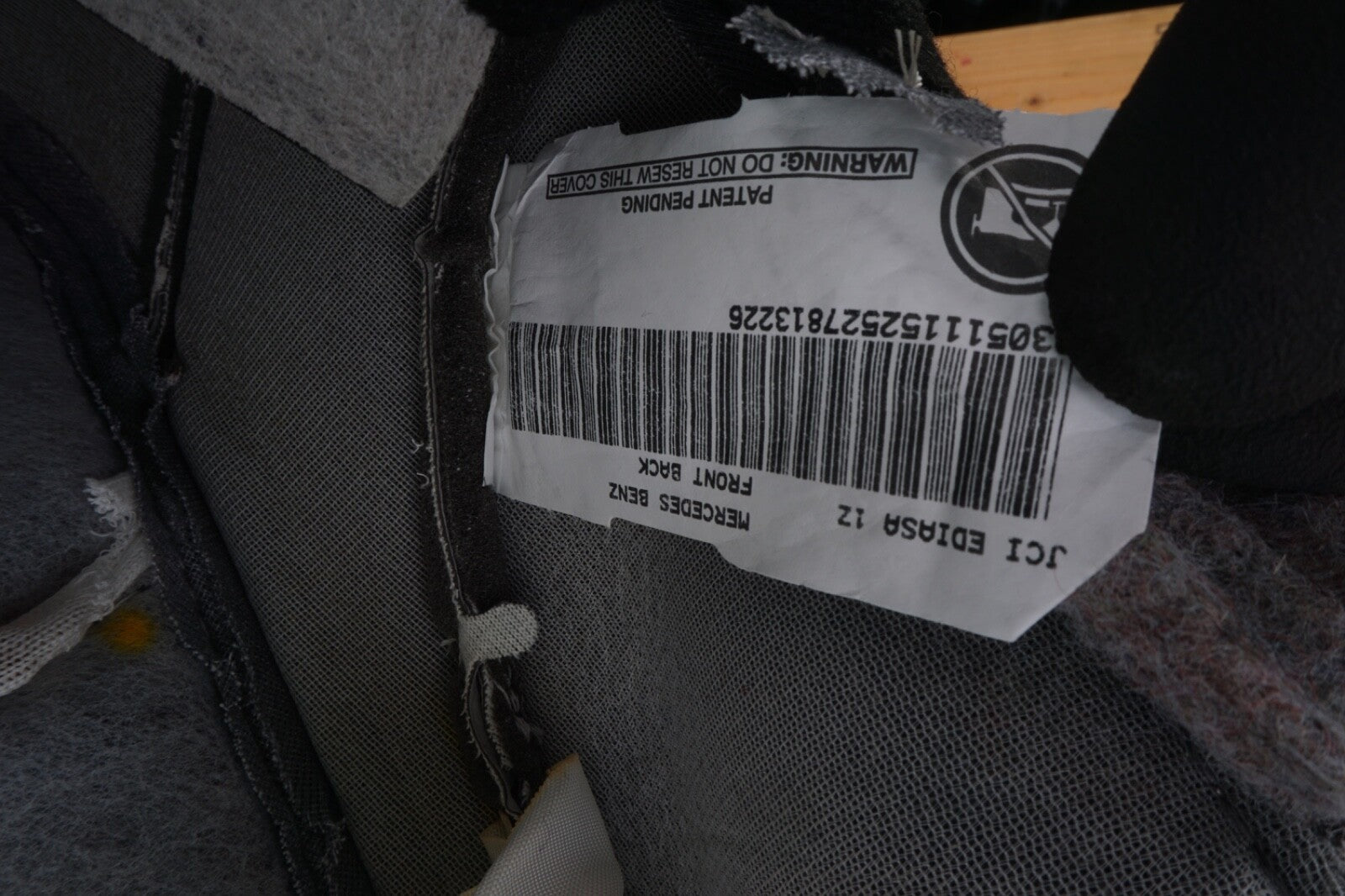 06-11 Mercedes W164 W251 ML350 Front Right Upper Backrest Seat Skin Cover Gray