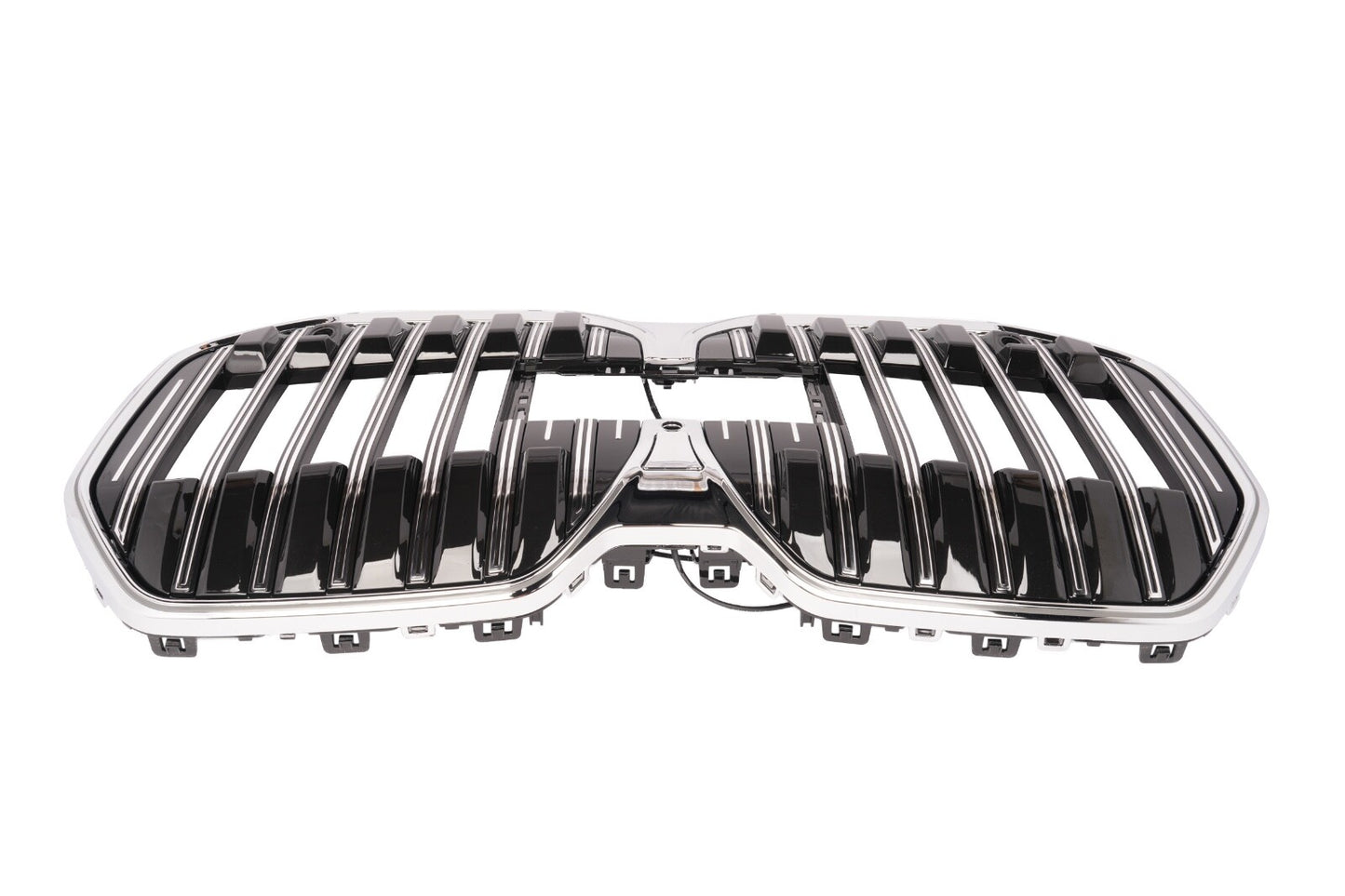 For 2025 BMW 7 Series G70 Glossy Chrome LED Front Bumper Grill Grille Trim