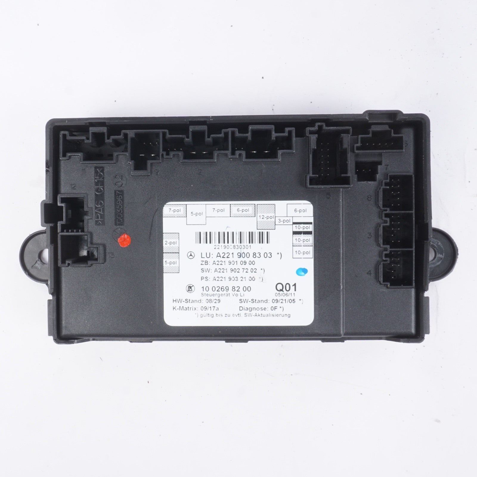 10-13 Mercedes W221 S550 S600 Front Left Door Control Module 2219008303 OEM