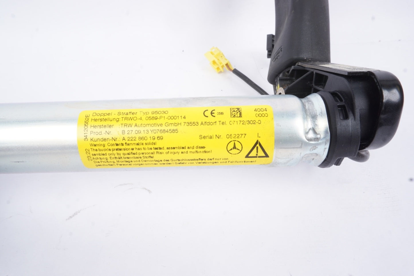 2014 - 2020 MERCEDES S550 S600 FRONT RIGHT SEAT BELT PRETENSIONER 2228601969