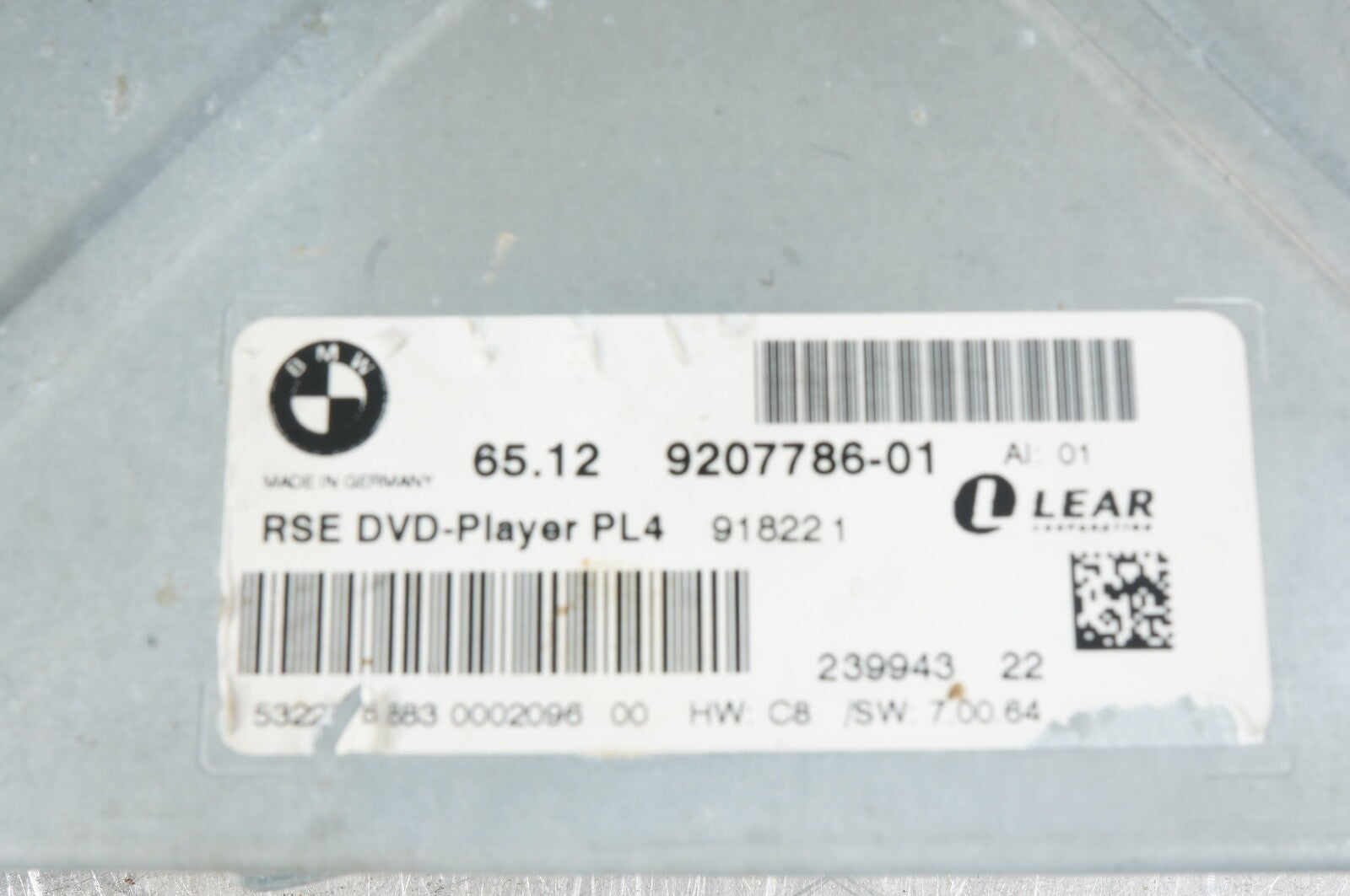 2009-2013 BMW E70 E71 E72 X6 REAR DVD PLAYER 9207786