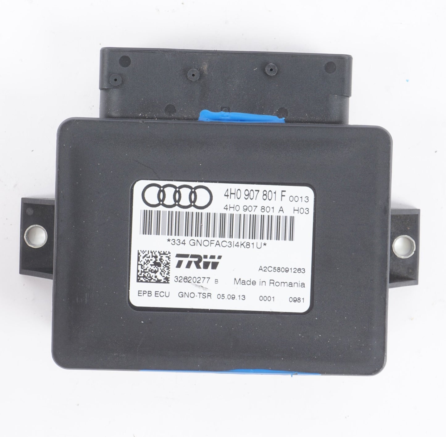 12-17 AUDI A8L A8 PARKING BRAKE CONTROL MODULE COMPUTER 4H0907801F OEM