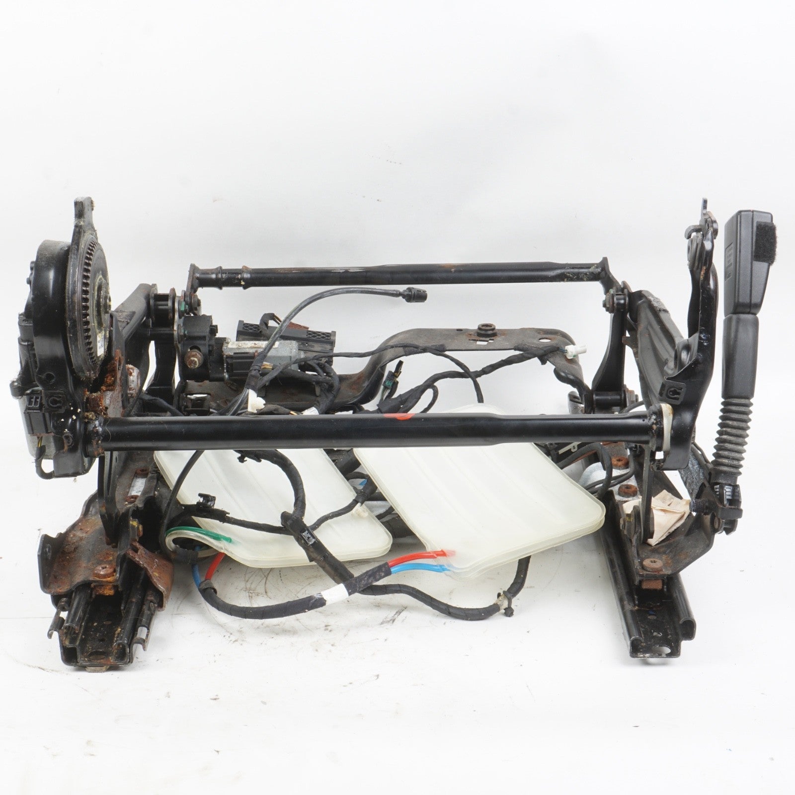 2012-2018 BMW 650i 640i F13 FRONT LEFT SIDE SEAT LOWER TRACK FRAME & MOTORS OEM