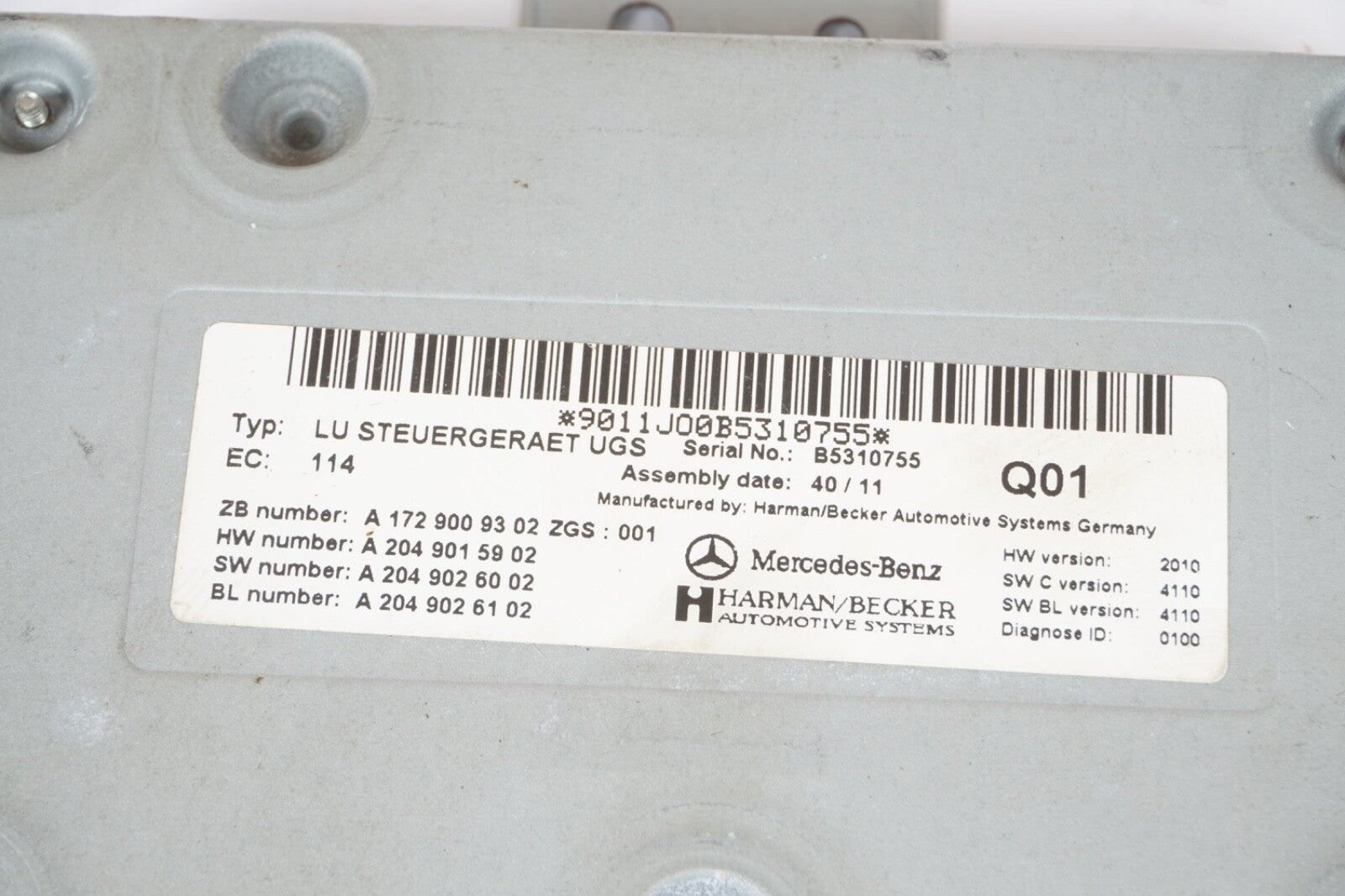 07 - 14 Mercedes W216 CL550 S400 S550 SLK350 Communication Interface Module