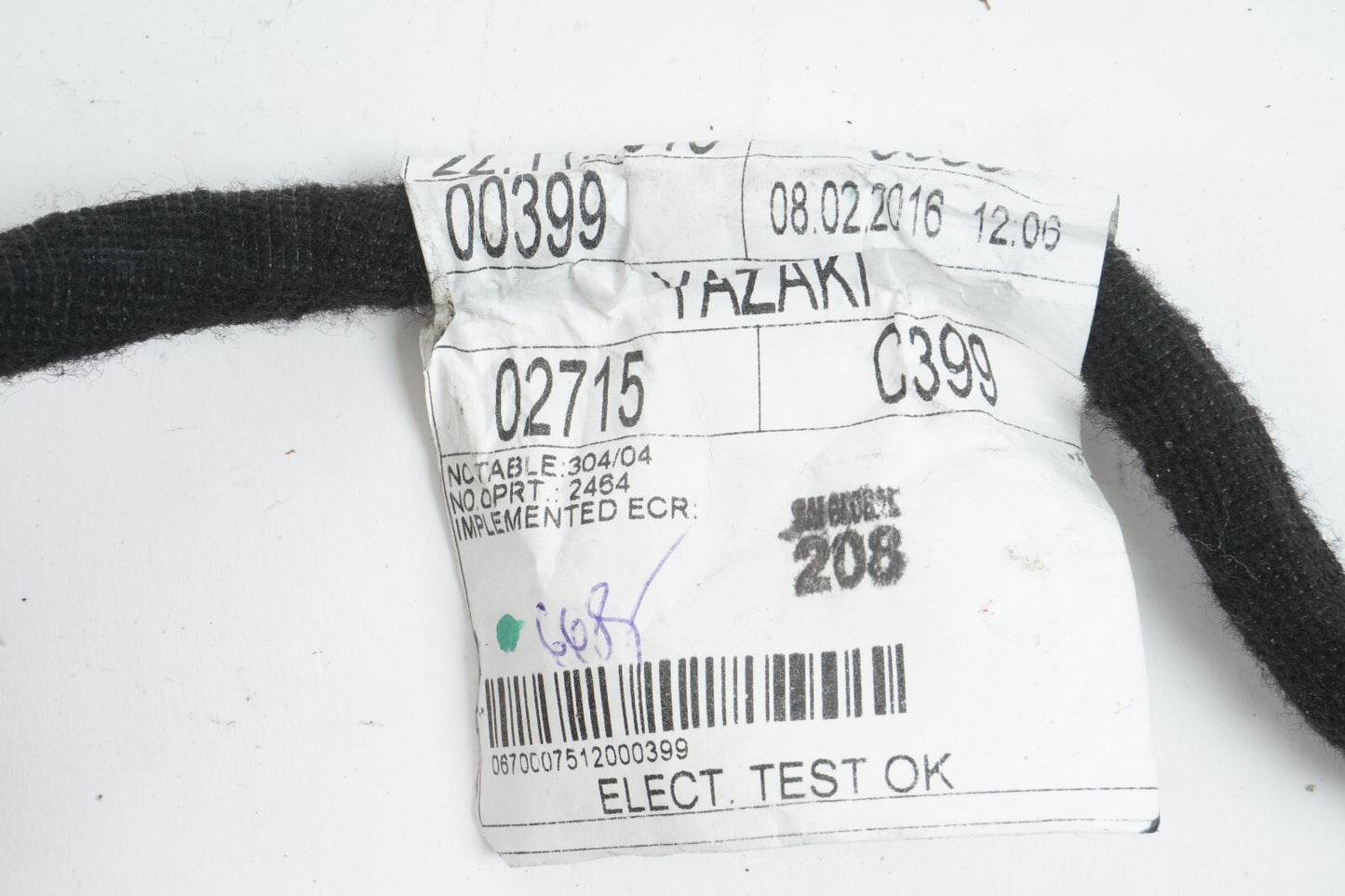 14 - 17 MASERATI QUATTROPORTE REAR RIGHT PASSENGER SIDE DOOR WIRE HARNESS OEM