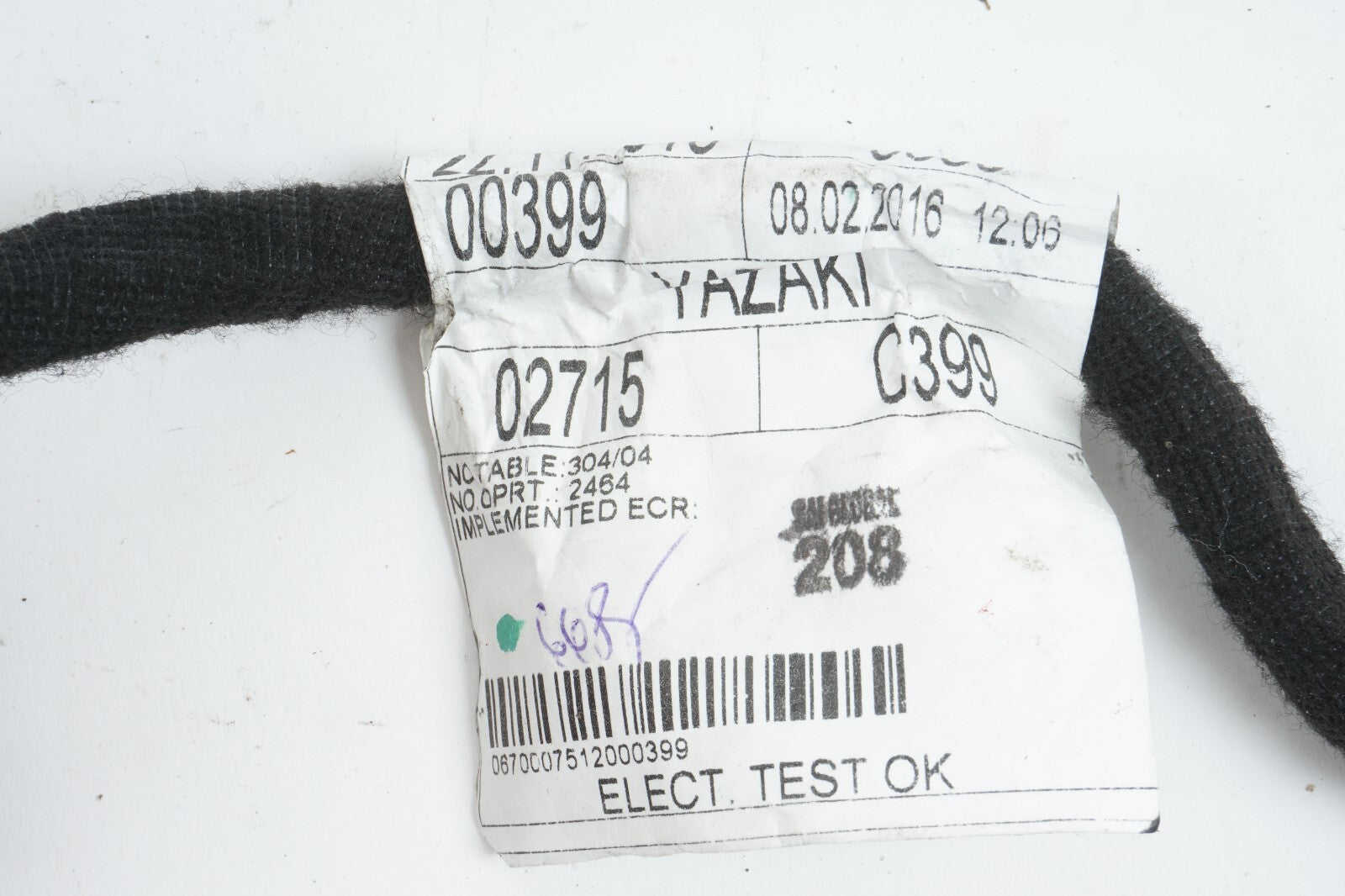 14 - 17 MASERATI QUATTROPORTE REAR RIGHT PASSENGER SIDE DOOR WIRE HARNESS OEM